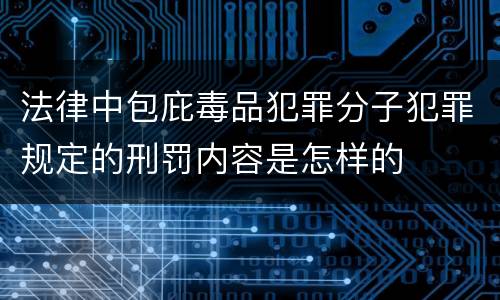 法律中包庇毒品犯罪分子犯罪规定的刑罚内容是怎样的