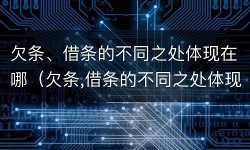 欠条、借条的不同之处体现在哪（欠条,借条的不同之处体现在哪些方面）