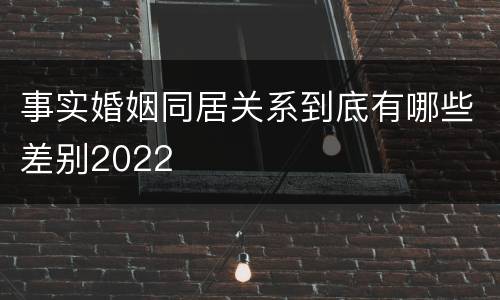 事实婚姻同居关系到底有哪些差别2022