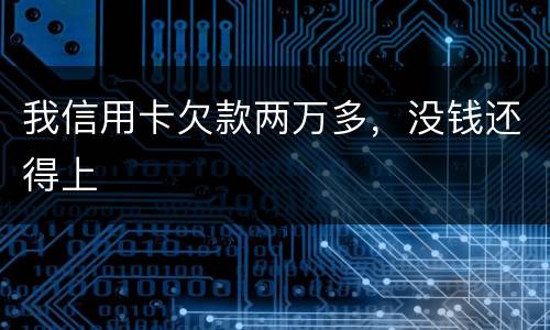 我信用卡欠款两万多，没钱还得上