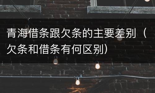 青海借条跟欠条的主要差别（欠条和借条有何区别）
