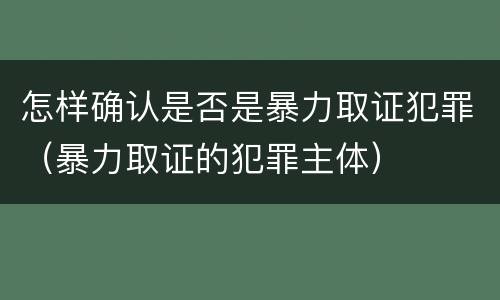 怎样确认是否是暴力取证犯罪（暴力取证的犯罪主体）