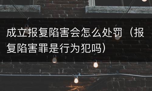 成立报复陷害会怎么处罚（报复陷害罪是行为犯吗）