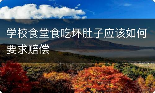 学校食堂食吃坏肚子应该如何要求赔偿