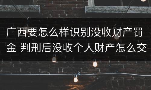 广西要怎么样识别没收财产罚金 判刑后没收个人财产怎么交罚金