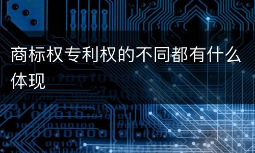 商标权专利权的不同都有什么体现