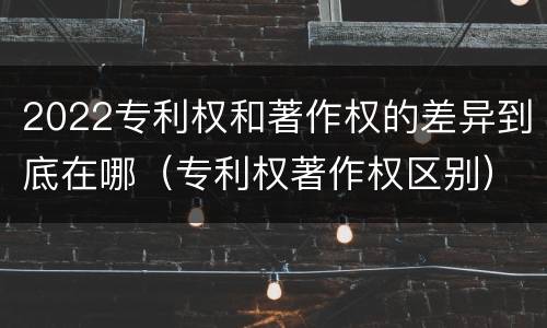 2022专利权和著作权的差异到底在哪（专利权著作权区别）