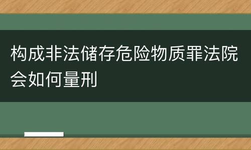 构成非法储存危险物质罪法院会如何量刑