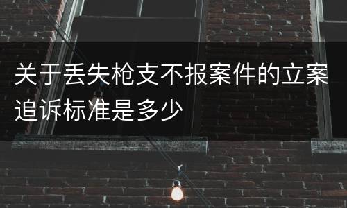 关于丢失枪支不报案件的立案追诉标准是多少