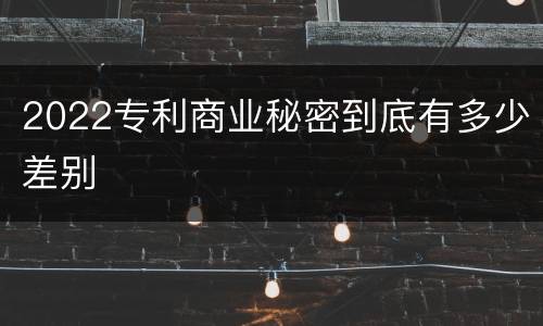 2022专利商业秘密到底有多少差别