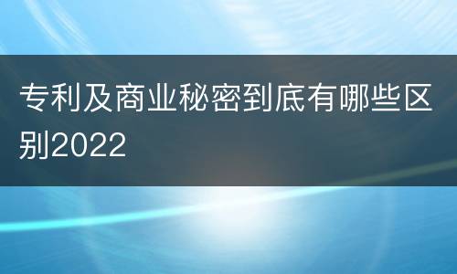 专利及商业秘密到底有哪些区别2022