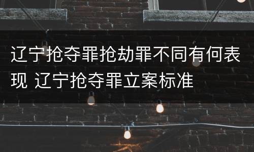 辽宁抢夺罪抢劫罪不同有何表现 辽宁抢夺罪立案标准