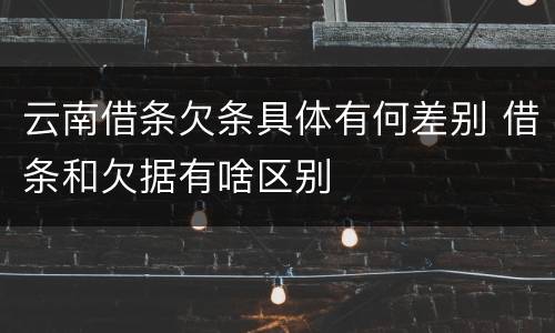 云南借条欠条具体有何差别 借条和欠据有啥区别