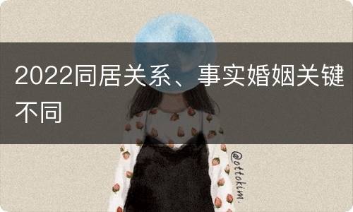2022同居关系、事实婚姻关键不同