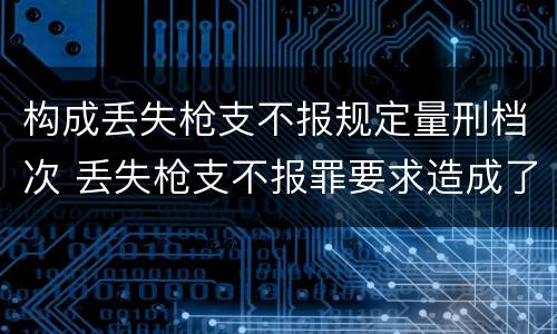 构成丢失枪支不报规定量刑档次 丢失枪支不报罪要求造成了严重后果的才构成犯罪