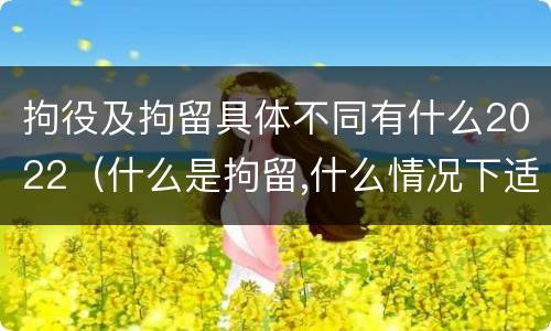 拘役及拘留具体不同有什么2022（什么是拘留,什么情况下适用拘留）