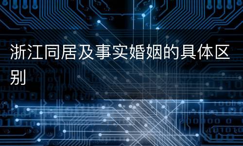 浙江同居及事实婚姻的具体区别