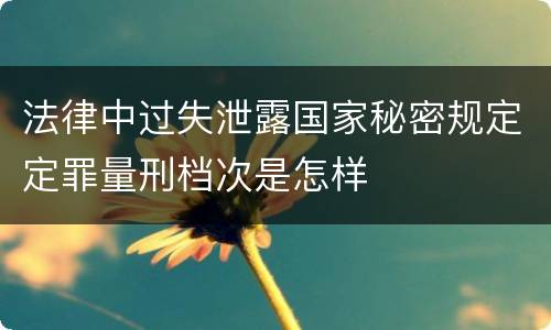 法律中过失泄露国家秘密规定定罪量刑档次是怎样