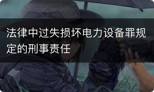 法律中过失损坏电力设备罪规定的刑事责任