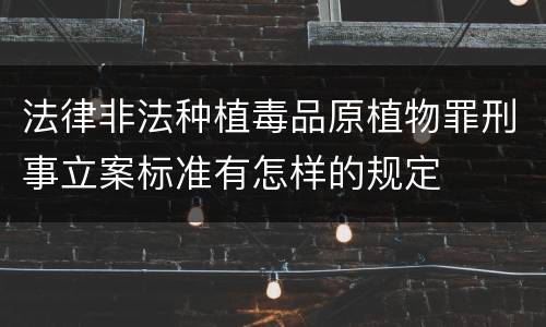 法律非法种植毒品原植物罪刑事立案标准有怎样的规定