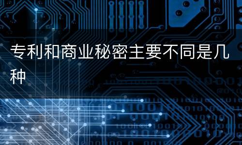 专利和商业秘密主要不同是几种