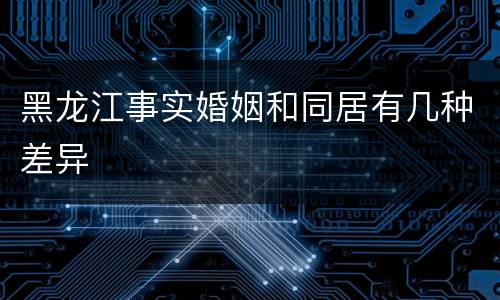 黑龙江事实婚姻和同居有几种差异