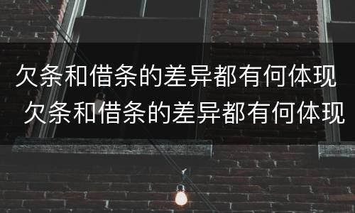 欠条和借条的差异都有何体现 欠条和借条的差异都有何体现呢