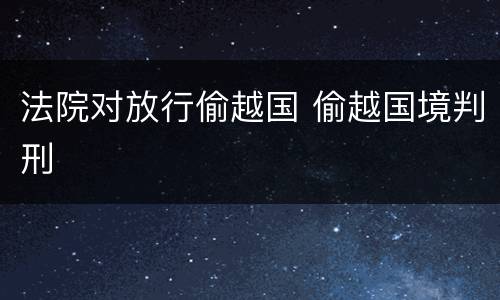 法院对放行偷越国 偷越国境判刑