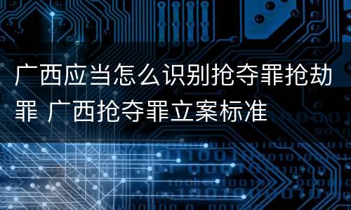 广西应当怎么识别抢夺罪抢劫罪 广西抢夺罪立案标准