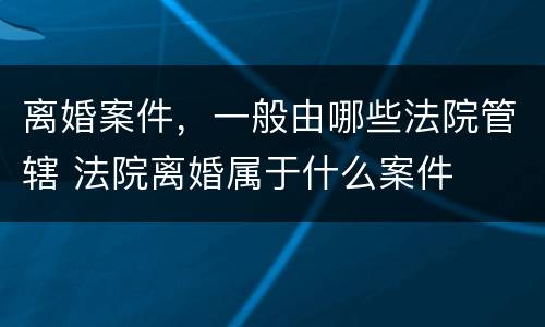 离婚案件，一般由哪些法院管辖 法院离婚属于什么案件
