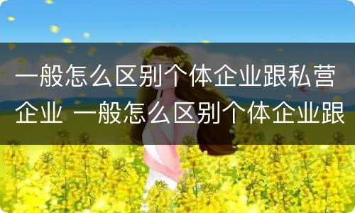 一般怎么区别个体企业跟私营企业 一般怎么区别个体企业跟私营企业的关系