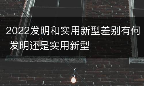 2022发明和实用新型差别有何 发明还是实用新型