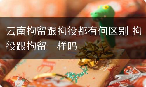 云南拘留跟拘役都有何区别 拘役跟拘留一样吗