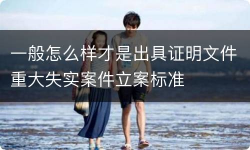 一般怎么样才是出具证明文件重大失实案件立案标准