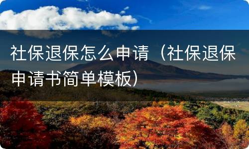 社保退保怎么申请（社保退保申请书简单模板）