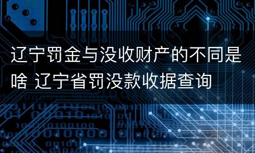 辽宁罚金与没收财产的不同是啥 辽宁省罚没款收据查询