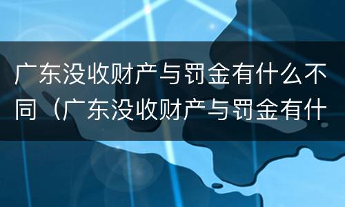 广东没收财产与罚金有什么不同（广东没收财产与罚金有什么不同吗）