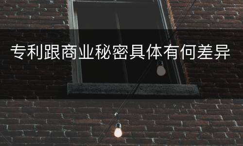 专利跟商业秘密具体有何差异