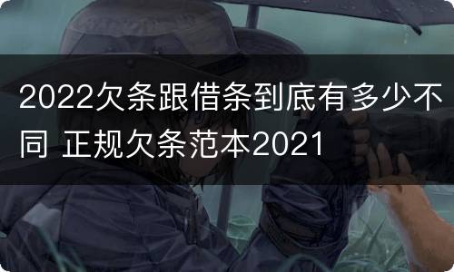 2022欠条跟借条到底有多少不同 正规欠条范本2021