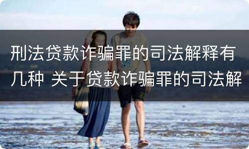 刑法贷款诈骗罪的司法解释有几种 关于贷款诈骗罪的司法解释