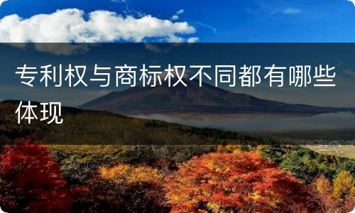 专利权与商标权不同都有哪些体现