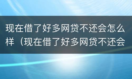 现在借了好多网贷不还会怎么样（现在借了好多网贷不还会怎么样呀）