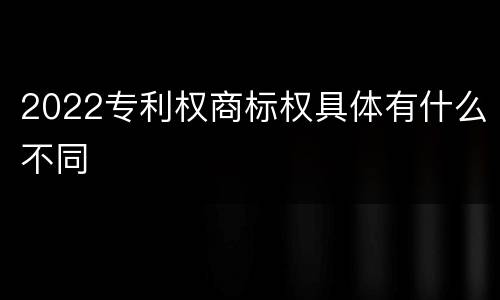 2022专利权商标权具体有什么不同