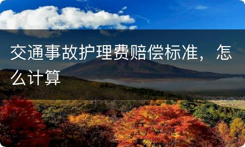 交通事故护理费赔偿标准，怎么计算