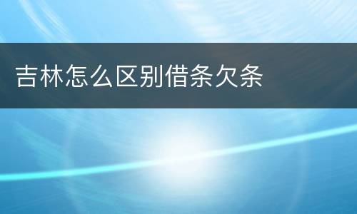 吉林怎么区别借条欠条