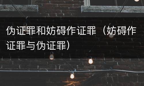 伪证罪和妨碍作证罪（妨碍作证罪与伪证罪）