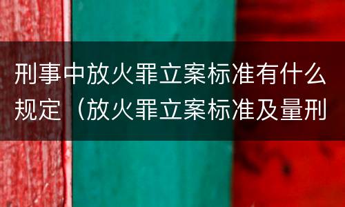 刑事中放火罪立案标准有什么规定（放火罪立案标准及量刑）