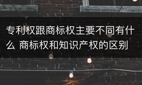 专利权跟商标权主要不同有什么 商标权和知识产权的区别