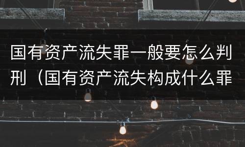 国有资产流失罪一般要怎么判刑（国有资产流失构成什么罪）
