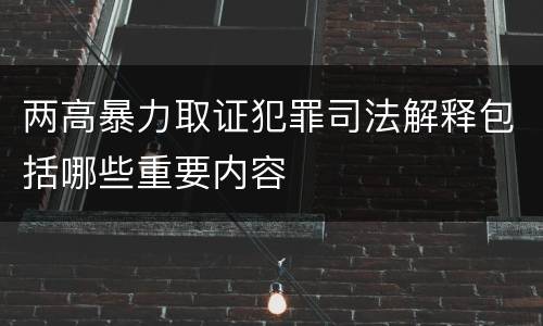 两高暴力取证犯罪司法解释包括哪些重要内容